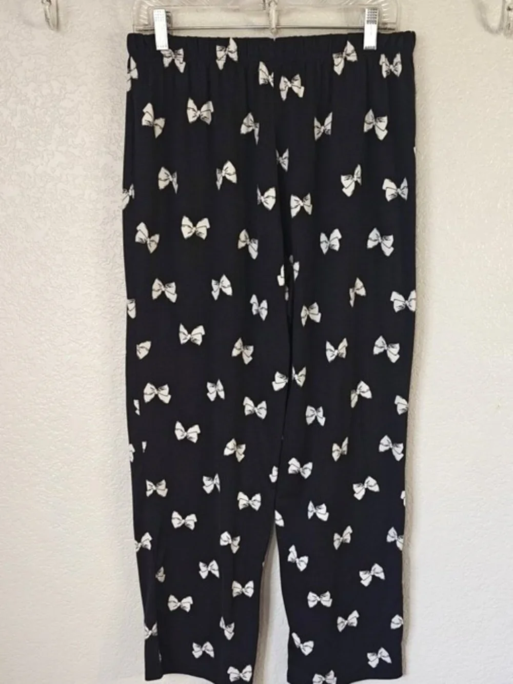 Kate Spade Size L Pajama Set Black & White Bows